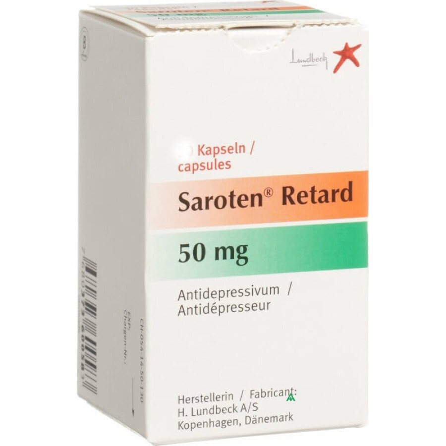 Саротен Ретард капсули 25 мг контейнер, в пачці №100: ціни та характеристики