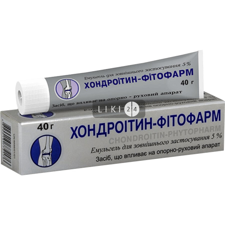 Хондроитин-фитофарм эмульгель д/наруж. прим. 5 % туба 40 г: цены и характеристики