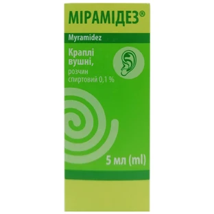 Мірамідез крап. вуш. 0,1 % фл.-крапельн. 5 мл