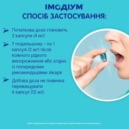 Імодіум капс. 2 мг блістер №20: ціни та характеристики