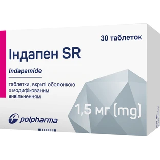 Индапен SR табл., п/о, с модиф. высвоб. 1,5 мг блистер №30