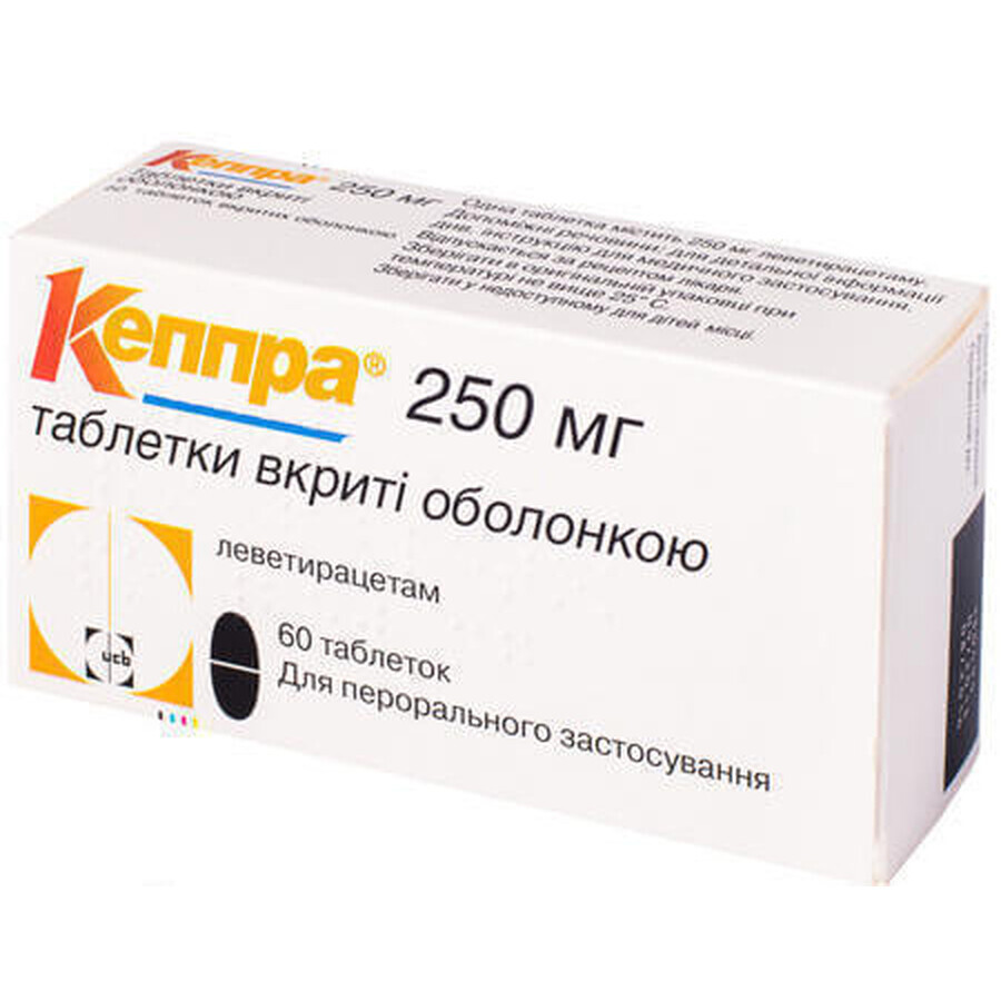 Кеппра таблетки п/о 250 мг блистер №60