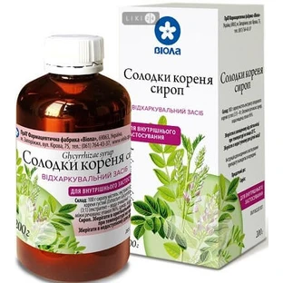 Солодки кореня сироп  фл. полімер. з кришк. 200 г, з мірн. стаканчиком, у пачці