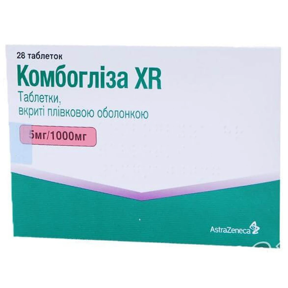 Комбогліза XR табл. в/плівк. обол. 5 мг + 1000 мг блістер №28: ціни та характеристики