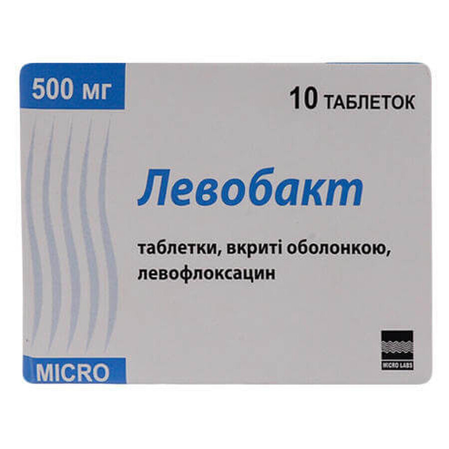 Левобакт таблетки в/плівк. обол. 500 мг блістер №10