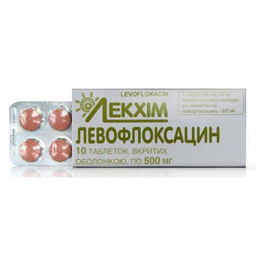 Левофлоксацин табл. в/о 500 мг №10: ціни та характеристики