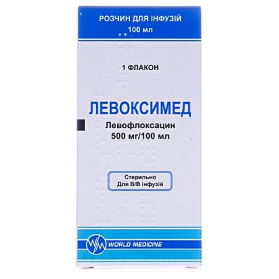 Левоксимед р-н д/інф. 500 мг/100 мл фл. 100 мл: ціни та характеристики