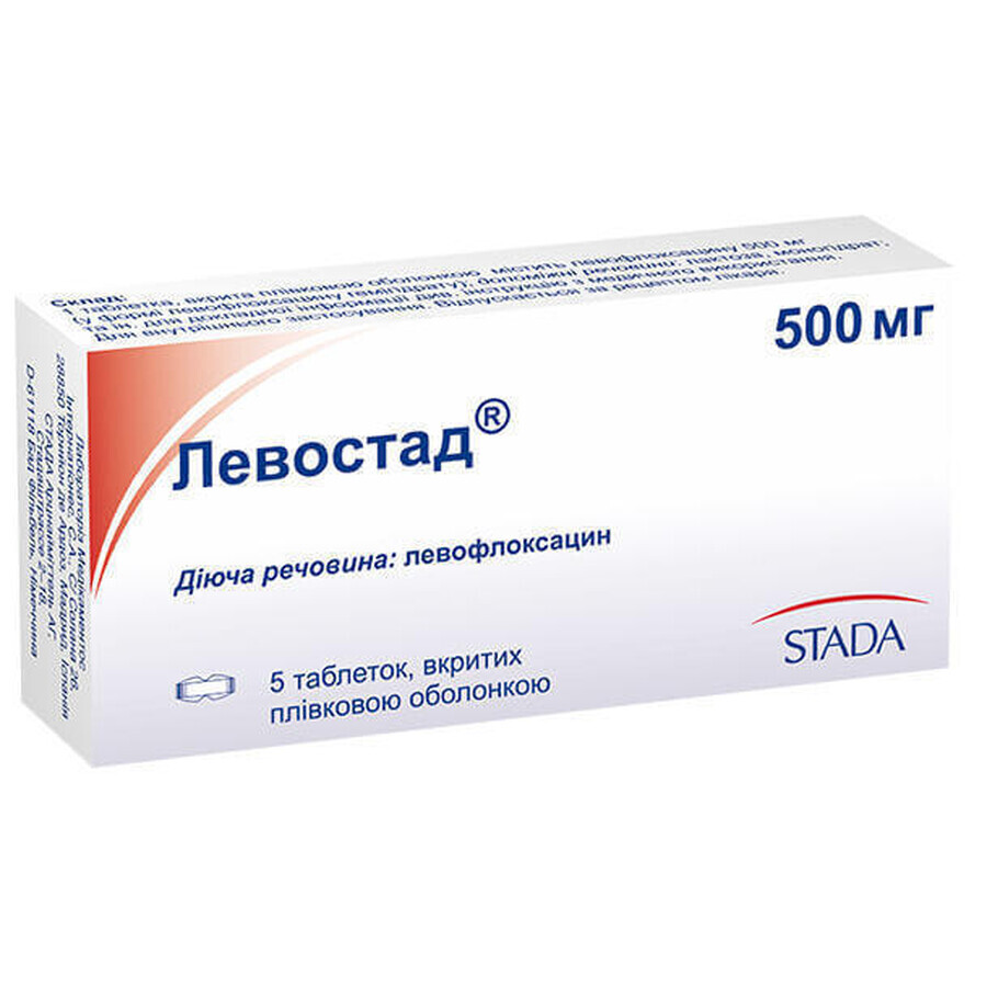 Левостад табл. п/плен. оболочкой 500 мг блистер в коробке №5: цены и характеристики