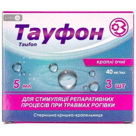 Тауфон-дарниця крап. очні, р-н 40 мг/мл фл. 5 мл