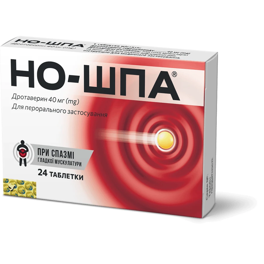Но-шпа табл. 40 мг блістер №24: ціни та характеристики