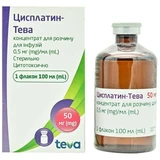 Цисплатин-Тева 0,5 мг/мл концентрат для раствора для инфузий флакон, 100 мл