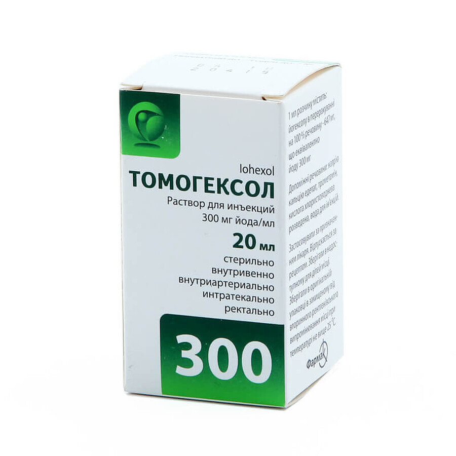 Томогексол р-н д/ін. 300 мг йоду/мл фл. 20 мл: ціни та характеристики