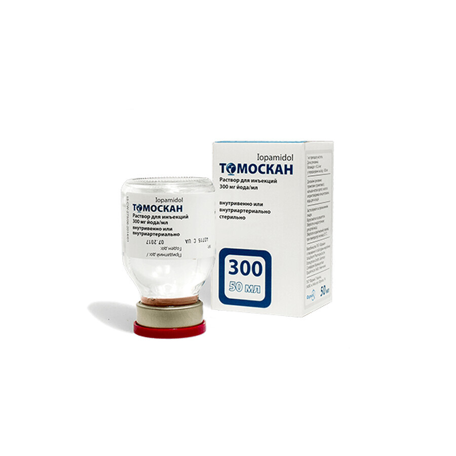 Томоскан р-н д/ін. 300 мг йоду/мл фл. 50 мл: ціни та характеристики
