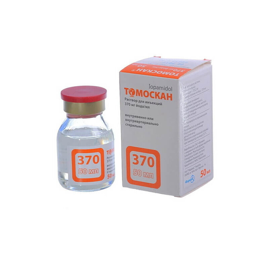 Томоскан р-н д/ін. 370 мг йоду/мл фл. 50 мл: ціни та характеристики