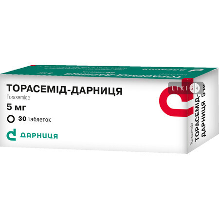 Торасемід-Дарниця табл. 5 мг контурн. чарунк. уп., в пачці №30