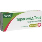 Торасемід-Тева табл. 10 мг блістер №30: ціни та характеристики