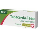 Торасемід-Тева табл. 10 мг блістер №30: ціни та характеристики