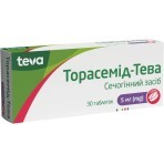 Торасемід-Тева табл. 5 мг блістер №30: ціни та характеристики