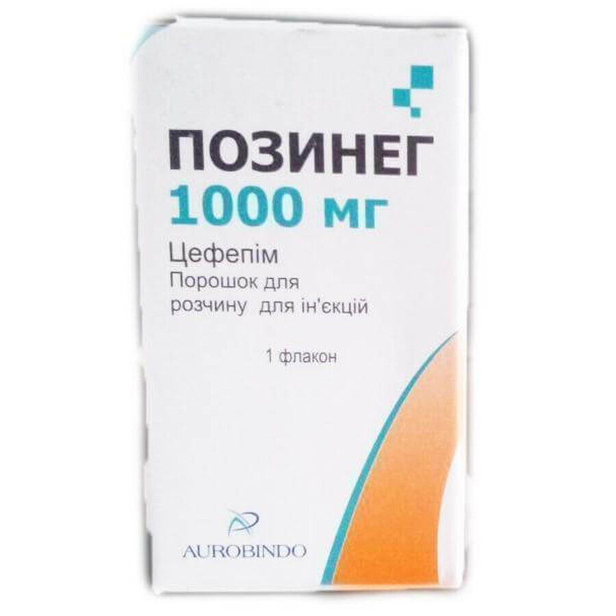 Позинег пор. д/п ин. р-ра 1000 мг фл.: цены и характеристики