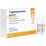 Гидрокортизона ацетат сусп. д/ин. 2.5 % амп. 2 мл №10