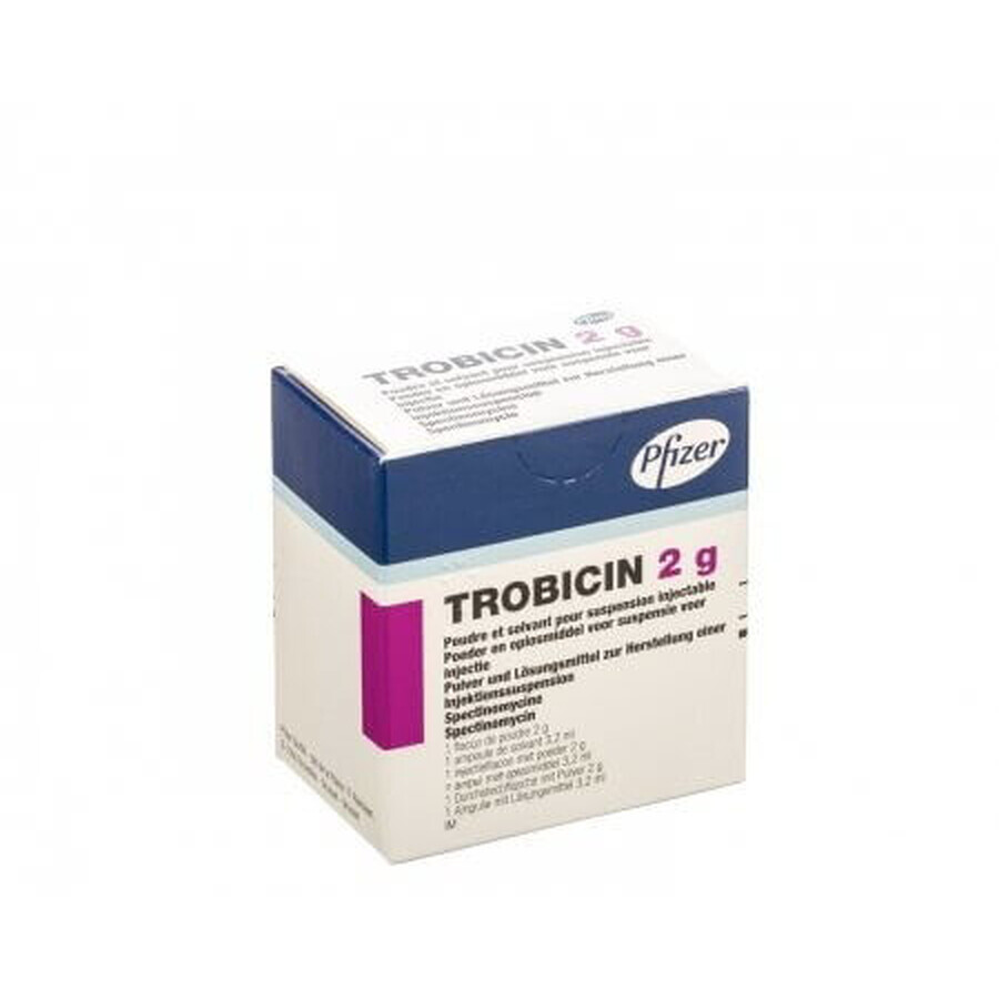Тробіцин пор. д/п ін. р-ну 2 г фл., з розч. в амп. 3,2 мл: ціни та характеристики