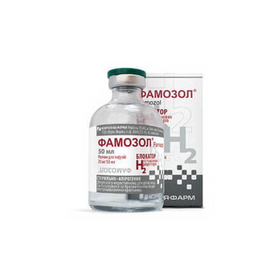 Фамозол р-н д/інф. 2 мг/5 мл пляшка 50 мл: ціни та характеристики