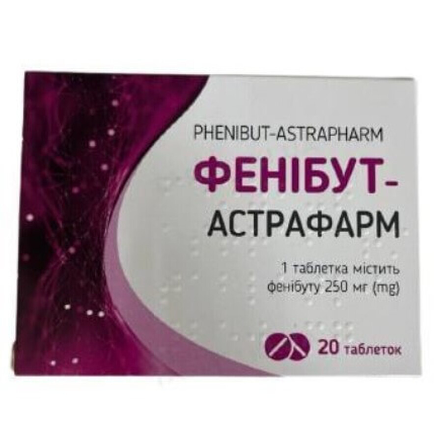Фенибут-Астрафарм табл. 250 мг блистер №20: цены и характеристики