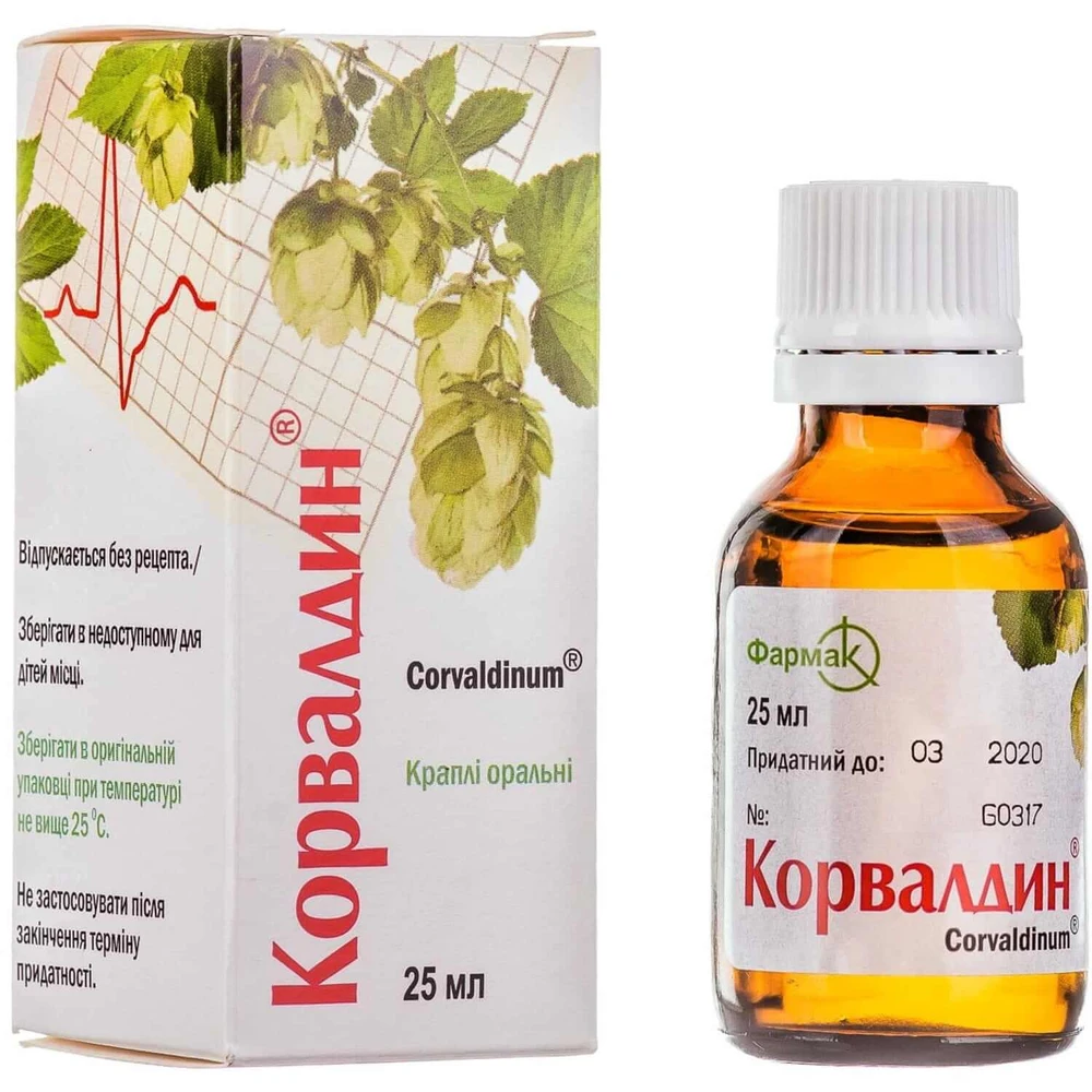 Корвалдин крап. орал. фл. 25 мл: ціни та характеристики