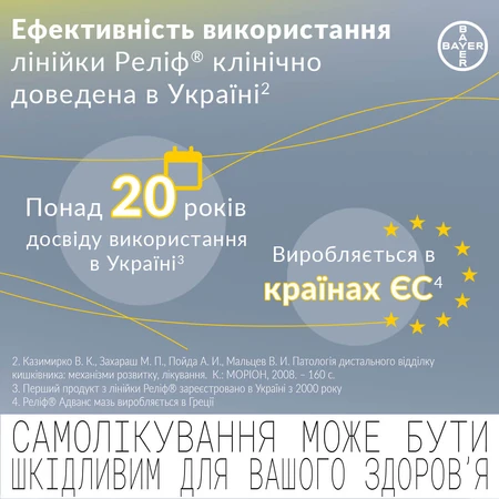 Реліф Адванс мазь ректальна туба 28,4 г: ціни та характеристики