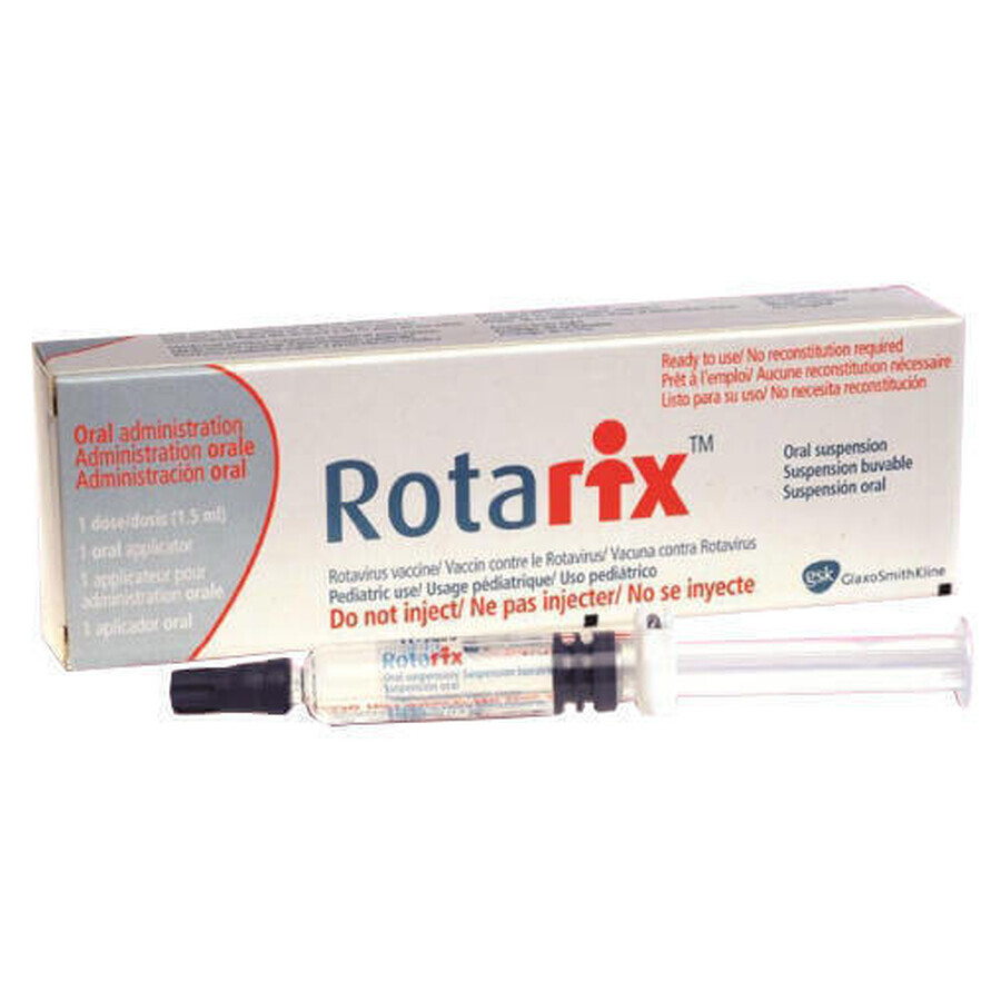 Вакцина Ротарикс сусп. оральн. 1,5 мл/1 доза аппликатор: цены и характеристики
