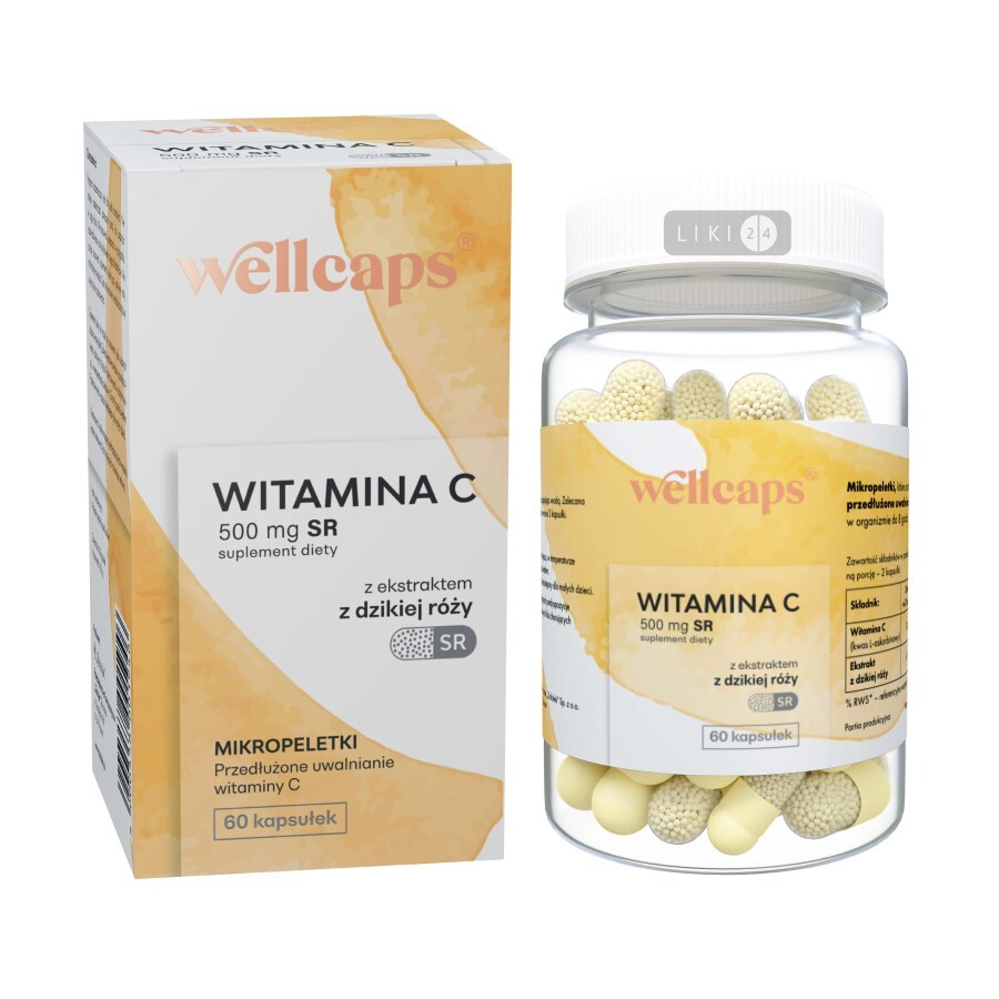 Вітамін С 500 SR WELLCAPS №60: ціни та характеристики