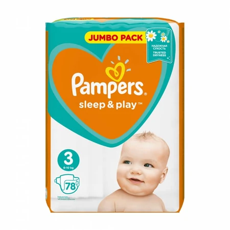 Підгузки Pampers Sleep&Play Розмір 3 (Midi) 6-10 кг, 78 шт: ціни та характеристики