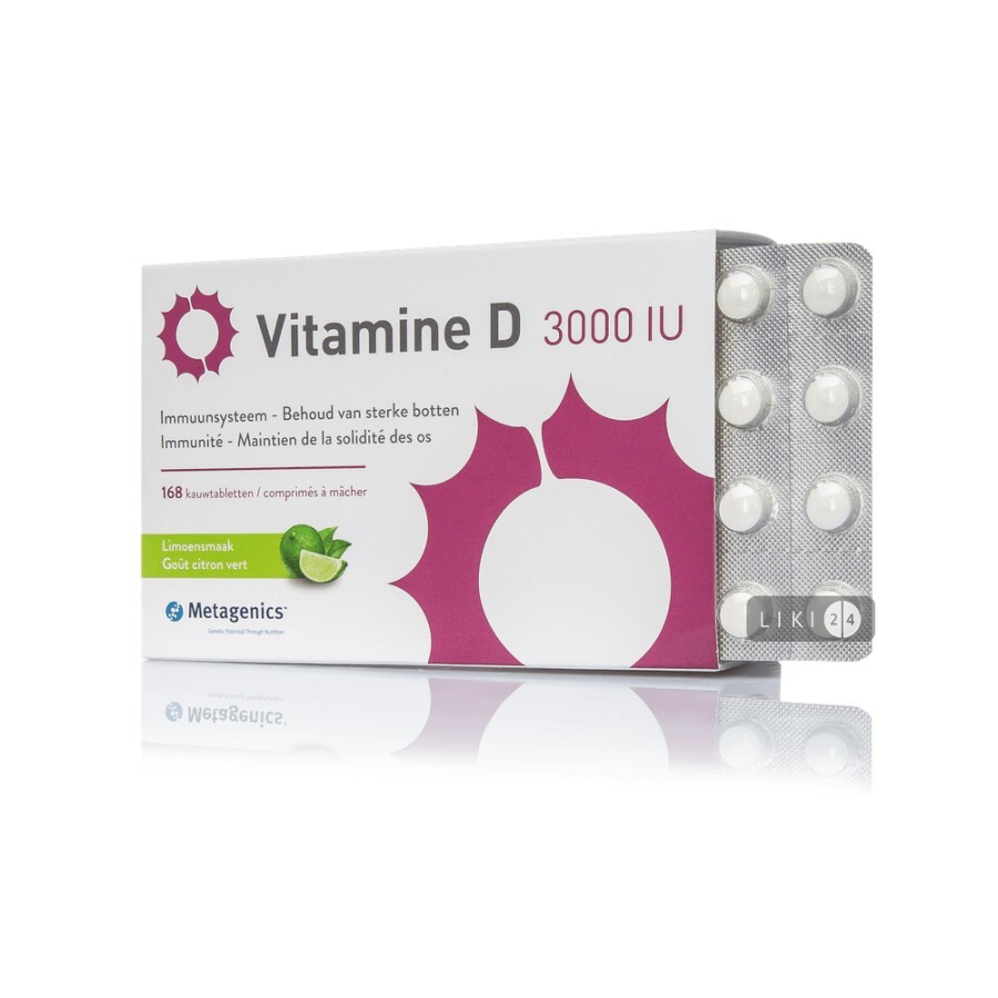 Вітамін Д Metagenics 3000 ОД №168 жувальні таблетки: ціни та характеристики