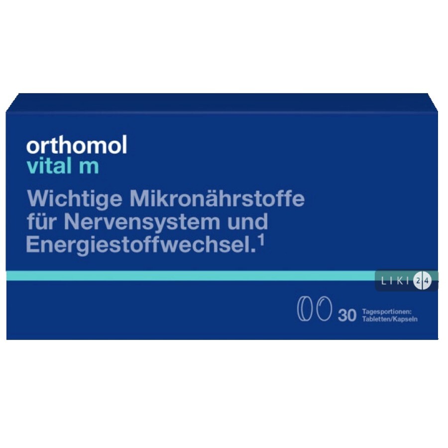 Orthomol Vital M капсулы 30 дней: цены и характеристики
