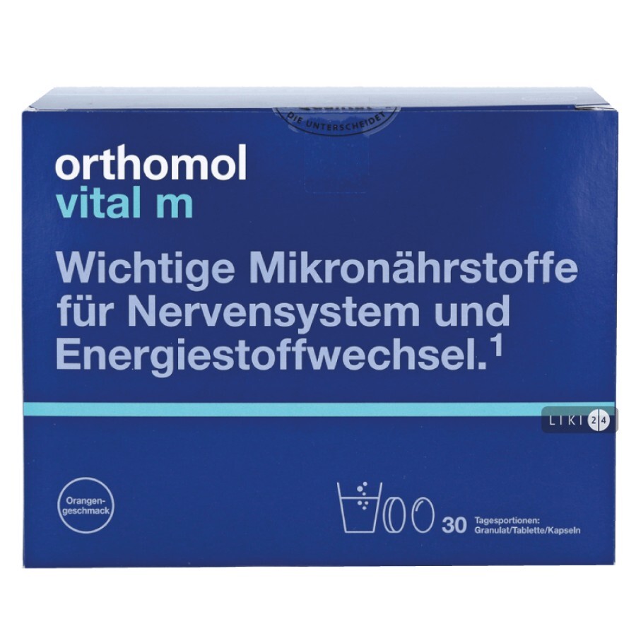 Ортомол Vital M для чоловіків гранули 30 днів: ціни та характеристики