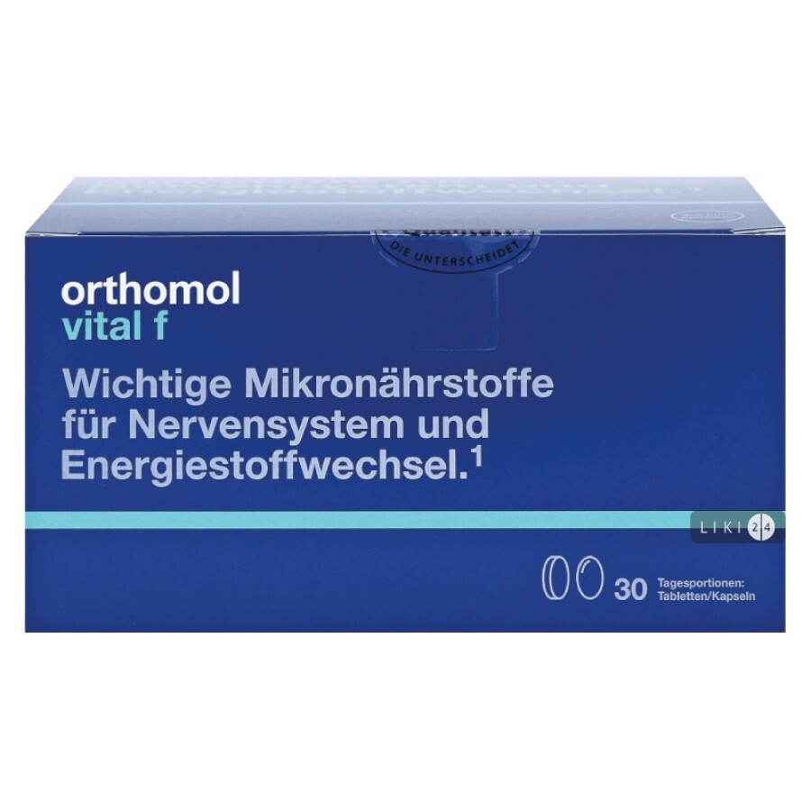 Orthomol Vital F капсулы курс 30 дней: цены и характеристики
