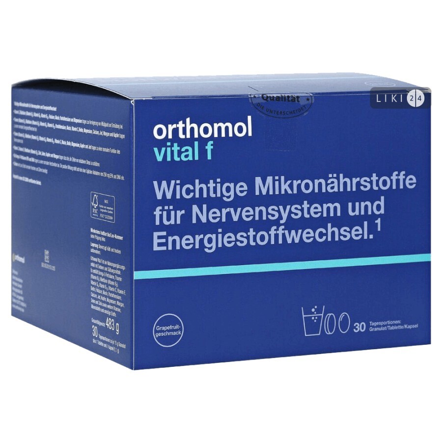 Orthomol Vital F гранулы курс 30 дней : цены и характеристики