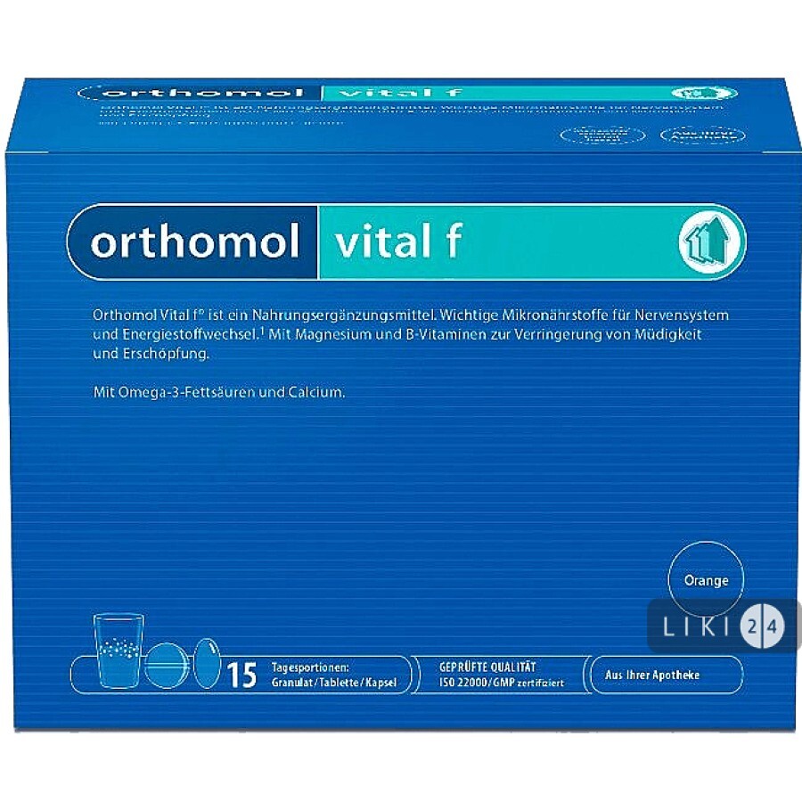 Orthomol Vital F гранулы курс 15 дней : цены и характеристики