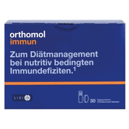 Orthomol Immun питна бутилочка + таблетки відновлення імунної системи 30 днів