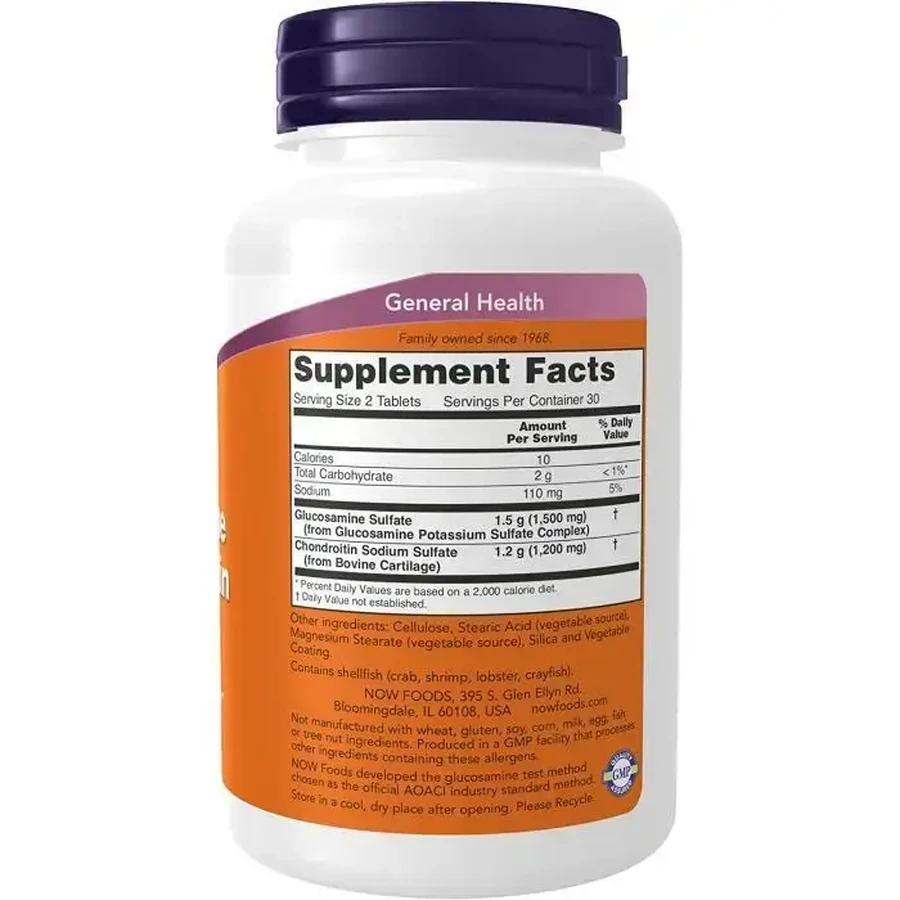 Хондропротектор NOW Extra Strength Glucosamine & Chondroitin таблетки №60: ціни та характеристики
