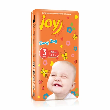 Підгузки Joy Every Day р 3 4-9 кг 56 шт: ціни та характеристики