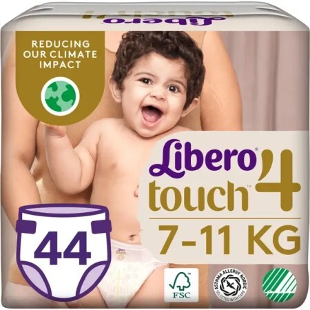 Подгузники Libero Touch размер 4 (7-11 кг), 44 шт