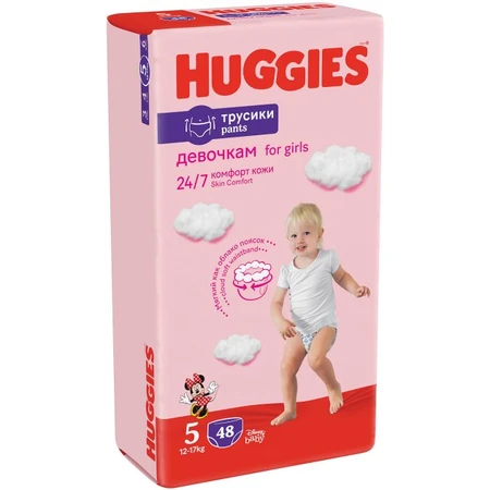 Трусики-підгузки Huggies Pants для дівчаток, розмір 5 (12-17 кг), 48 шт: ціни та характеристики