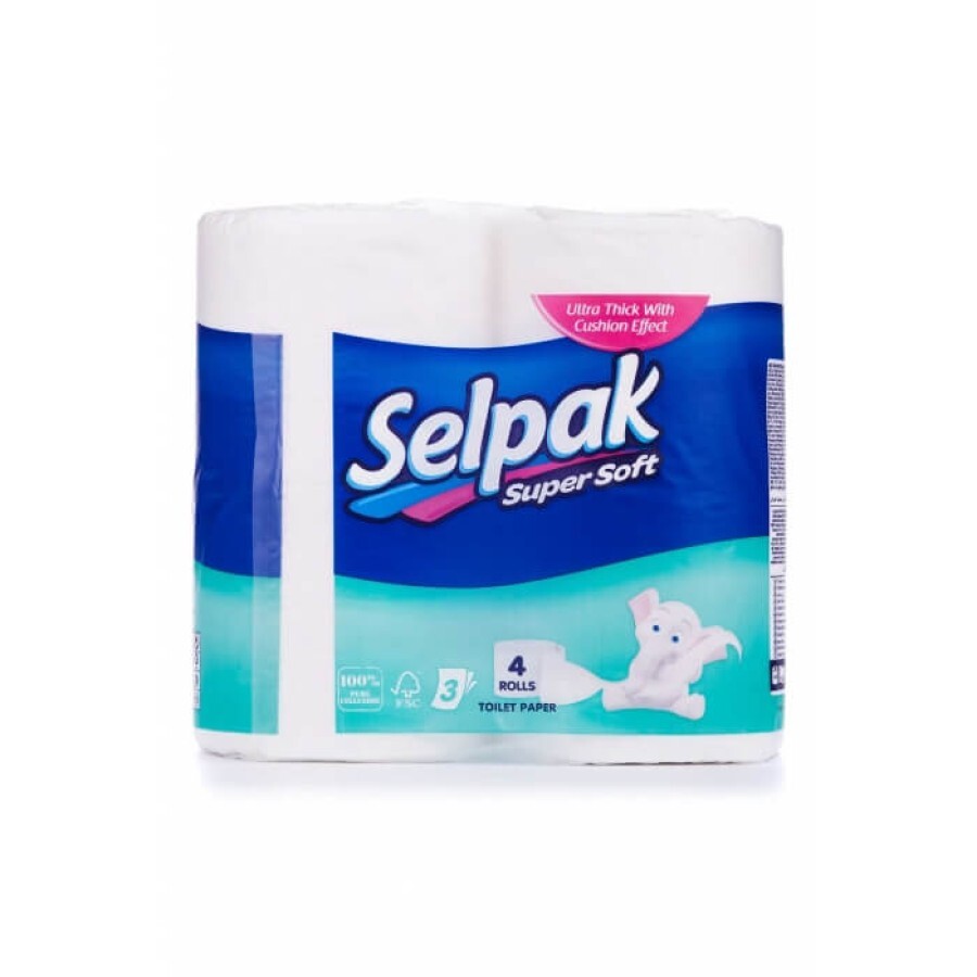 Туалетная бумага Selpak 3-х слойная 4 шт: цены и характеристики