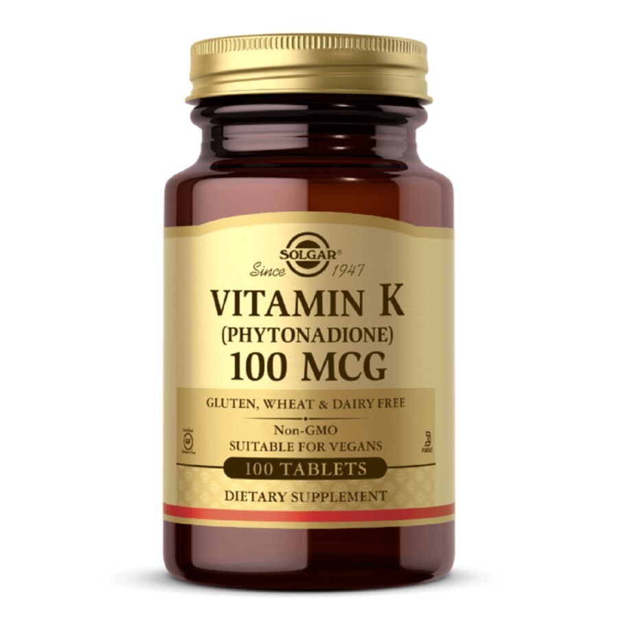 Витамин K 100 мкг Solgar 100 таблеток: цены и характеристики