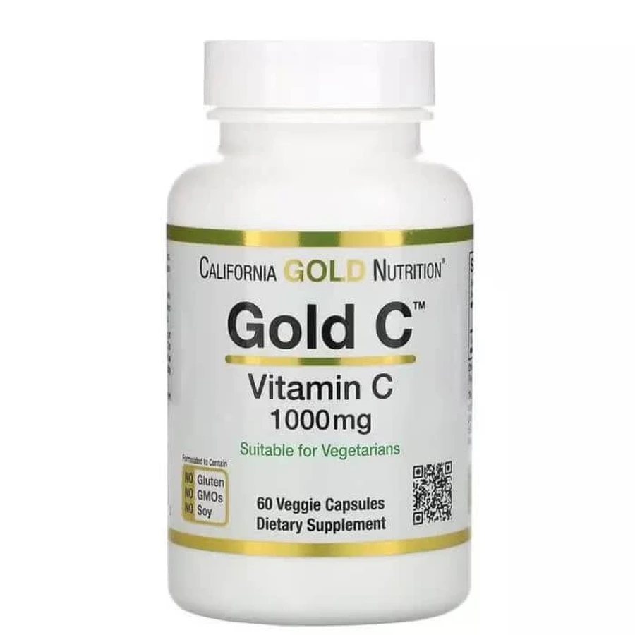 Витамин C Gold C 1000 мг California Gold Nutrition 60 вегетарианских капсул: цены и характеристики