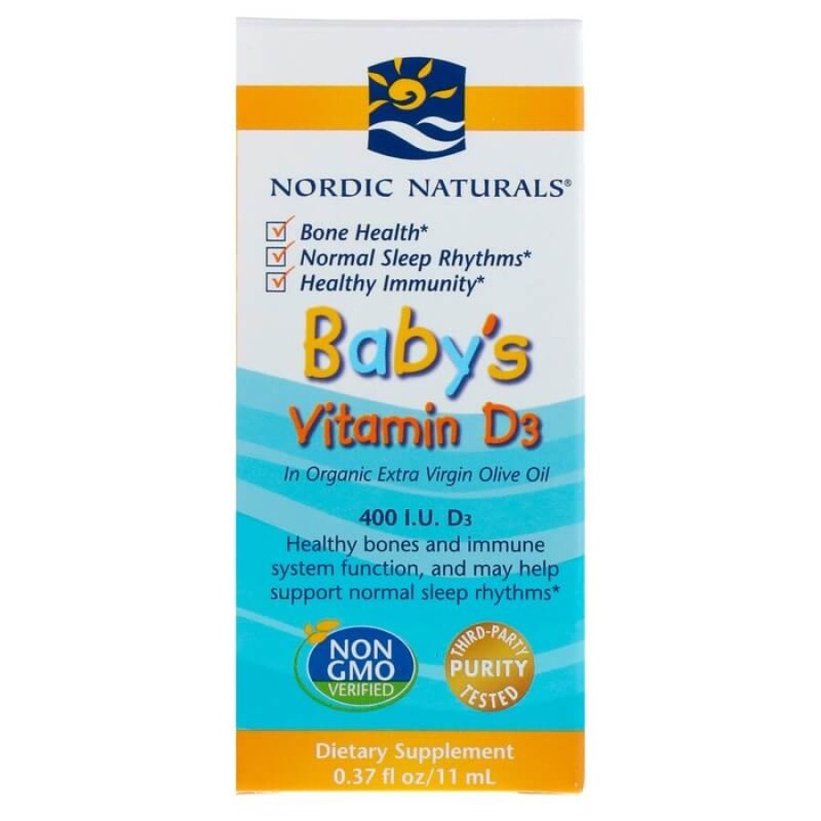 Вітамін D3 для дітей Baby's Vitamin D3 Nordic Naturals 400 МО 0.37 fl oz (11 мл): ціни та характеристики