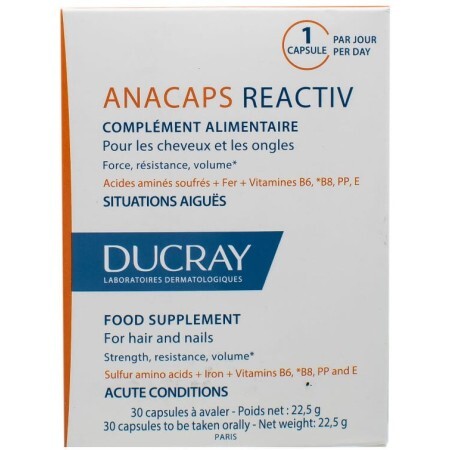 Дієтична добавка Ducray Anacaps Reactiv, 30 капсул