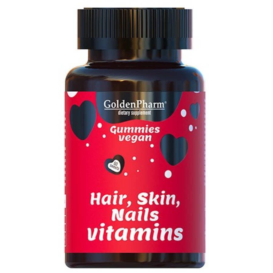 Витамины для волос, кожи и ногтей Голден-фарм веганский мармелад, №60: цены и характеристики