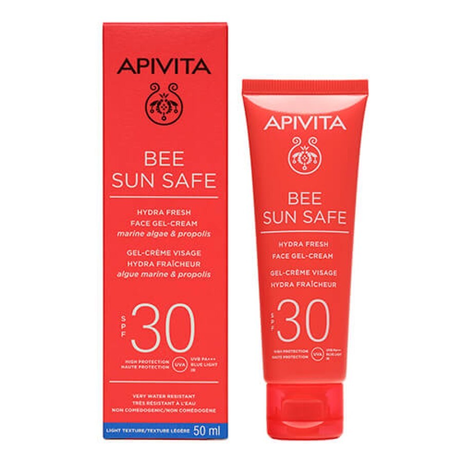 Гель-крем для обличчя Apivita Bee Sun Safe Hydra Fresh Face Gel-Cream сонцезахисний SPF-30, 50 мл: ціни та характеристики